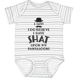 imageTstars I Do Believe I Have Shat Upon My Pantaloons Funny Baby Outfit Newborn Girl Boy Clothes Babies Gift Infant BodysuitGray Stripes