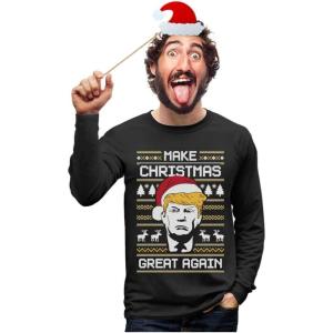 imageTstars Make Christmas Great Again Sweatshirt Trump Ugly Xmas Sweater Style Long SleeveBlack