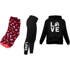 imageTstars Matching Horse Hoodies ampamp Leggings for Women Teen Girls Equestrian Horseshoe Print Love Hoodie ampamp Legging SetHoodieleggingssocks