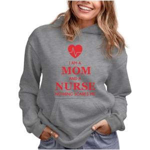 imageTstars Nurse Sweatshirt Hoodies for Women Funny Gifts for Nurses Nursing School HoodieGray