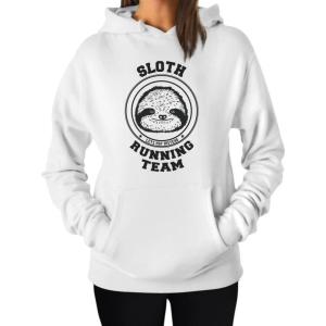 imageTstars Sloth Running Team Hoodie Novelty Gifts for Women Funny Sweatshirts HoodiesWhite