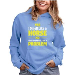imageTstars Smell Like a Horse Funny Gift for Horse Lover Riding Women HoodieCalifornia Blue