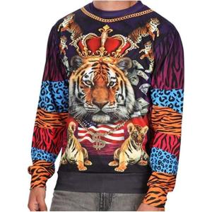 imageUgly Christmas Sweatshirt Funny 3D Graphic Crewneck Long Sleeve Sweatshirt Tiger