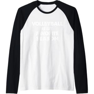 imageVolleyball Is My Favorite Season Gift for Volleyball Lovers Raglan Baseball TeeBlackWhite