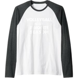 imageVolleyball Is My Favorite Season Gift for Volleyball Lovers Raglan Baseball TeeDark Heather GreyWhite