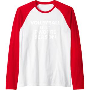 imageVolleyball Is My Favorite Season Gift for Volleyball Lovers Raglan Baseball TeeRedWhite