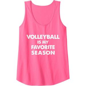 imageVolleyball Is My Favorite Season Gift for Volleyball Lovers Tank TopNeon Pink