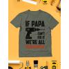 imageIf PAPA Cant Fix It Were All Screwed Black Print Funny Gift for Father Grandpa TShirtHeather Military Green