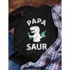 imagePapa Saur Shirt Fathers Day Dad Grandpa Shirts for Men Gifts for Dads Dinosaur Theme Funny Trex Mens TShirtBlack