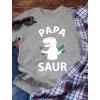 imagePapa Saur Shirt Fathers Day Dad Grandpa Shirts for Men Gifts for Dads Dinosaur Theme Funny Trex Mens TShirtGray