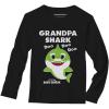 imageGrandpa Shark Doo Doo Doo Baby Shark Papa Long Sleeve TShirtBlack
