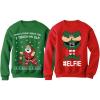 imageTstars Elf Matching Couples Ugly Christmas Sweatshirt Funny His and Hers Xmas Holiday Sweatshirts for Men WomenTouch My Elf Green  Elfie Red