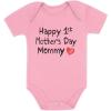 imageTstars Happy 1st Mothers Day Mommy Baby Boy Girl Outfit Gift for New Mom First Mothers Day Newborn Infant BodysuitPink