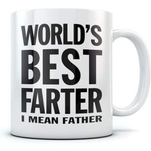 imageFunny Novelty Coffee Mug Funny Christmas Gift for Dad Husband Birthday Cup Best Farter White 15 OunceWhite