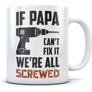 imageFunny Novelty Coffee Mug Funny Christmas Gift for Dad Husband Birthday Cup Fix It White 11 OunceIf Papa Mug