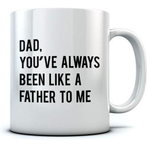 imageFunny Novelty Coffee Mug Funny Christmas Gift for Dad Husband Birthday Cup Like a Father White 15 Ounce