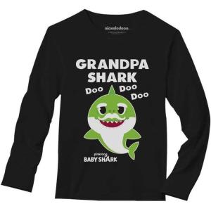 imageGrandpa Shark Doo Doo Doo Baby Shark Papa Long Sleeve TShirtBlack