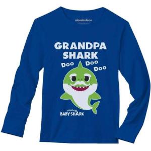 imageGrandpa Shark Doo Doo Doo Baby Shark Papa Long Sleeve TShirtBlue