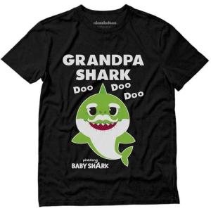 imageGrandpa Shark Doo Doo Doo Baby Shark Papa TShirtBlack
