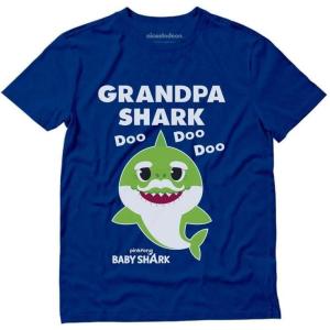imageGrandpa Shark Doo Doo Doo Baby Shark Papa TShirtBlue
