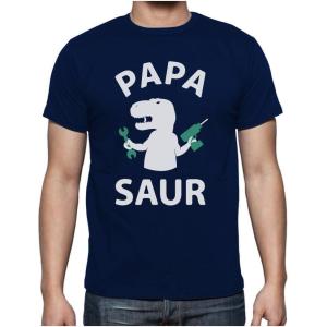 imagePapa Saur Shirt Fathers Day Dad Grandpa Shirts for Men Gifts for Dads Dinosaur Theme Funny Trex Mens TShirtNavy