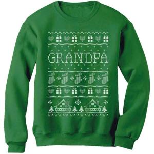 imageTstars Funny Grandpa Ugly Christmas Sweater Xmas Gift for Papa SweatshirtGreen