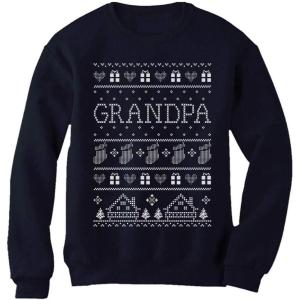 imageTstars Funny Grandpa Ugly Christmas Sweater Xmas Gift for Papa SweatshirtNavy