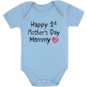 imageTstars Happy 1st Mothers Day Mommy Baby Boy Girl Outfit Gift for New Mom First Mothers Day Newborn Infant BodysuitAqua