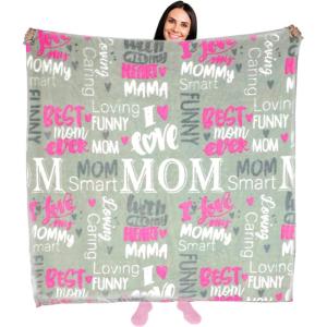 imageTstars Mom Blanket Throw Blanket Happy Birthday Gifts for Mom Form Daughter 50 in X 60 inBlanket  Gray