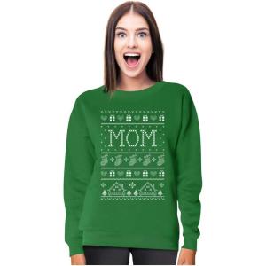 imageTstars Mom Sweatshirt Ugly Christmas Sweater Style Mommy Sweatshirts for WomenGreen