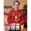 imageCute Reindeer Ugly Christmas Shirt Men Tacky Sweater Style Xmas Holiday Mens Long Sleeve TShirtRed