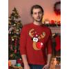 imageCute Reindeer Ugly Christmas Shirt Men Tacky Sweater Style Xmas Holiday Mens Long Sleeve TShirtRed