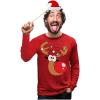 imageCute Reindeer Ugly Christmas Shirt Men Tacky Sweater Style Xmas Holiday Mens Long Sleeve TShirtRed