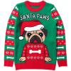 imagePug Christmas Sweater for Men Women Adult Unisex Santa Paws Ugly Xmas Holiday Tacky SweaterMulticolor