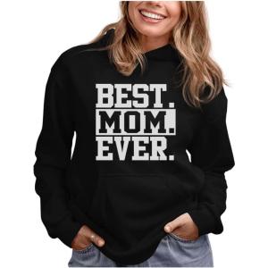 imageBest Mom Ever Hoodie Gifts for Wife New Mothers Moms Gift from Daughter Son Mothers Day Hoodies for WomenBlack