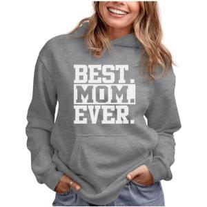 imageBest Mom Ever Hoodie Gifts for Wife New Mothers Moms Gift from Daughter Son Mothers Day Hoodies for WomenGray