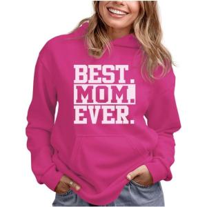 imageBest Mom Ever Hoodie Gifts for Wife New Mothers Moms Gift from Daughter Son Mothers Day Hoodies for WomenPink