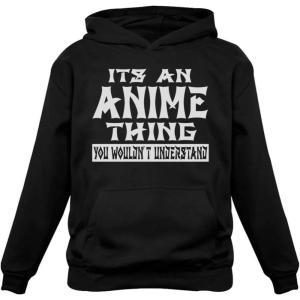 imageTstars Funny Anime Hoodies for Men Novelty Gifts Japanese Manga Sweatshirt Pullover HoodieBlack