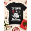 imageFunny Ugly Christmas Shirt for Men Go Jesus Its Your Birthday Mens Holiday Xmas Sweater TShirtBlack