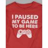 imageGaming Shirt Kids Boys Girls Gifts for Gamers Youth Gamer I Paused My Game to Be Here Long Sleeve ShirtsRed