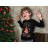 imagePizza Tree Ugly Christmas Shirt for Boys Girls Tacky Sweater Style Holiday Xmas Long Sleeve TShirt for Youth Kids LargeBlack