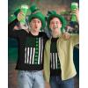 imageTstars Mens St Patricks Day Long Sleeve Shirt with Irish Clover and Lucky Shamrock DesignFlag  Black