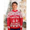 imageTstars Naughty Reindeer Ugly Christmas Sweater for Men Women Funny Holiday Xmas SweatersMulticolor