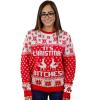 imageTstars Naughty Reindeer Ugly Christmas Sweater for Men Women Funny Holiday Xmas SweatersMulticolor