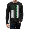 imageTstars Mens St Patricks Day Long Sleeve Shirt with Irish Clover and Lucky Shamrock DesignFlag  Black