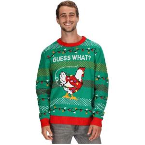 imageGuess What Chicken Funny Ugly Christmas Sweater Adult Unisex Xmas Holiday Sweaters for Men WomenMulticolor