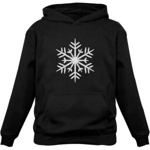 imageTstars Big White Christmas Snowflake Hoodie for Men Xmas Holiday Mens Sweatshirt HoodiesBlack
