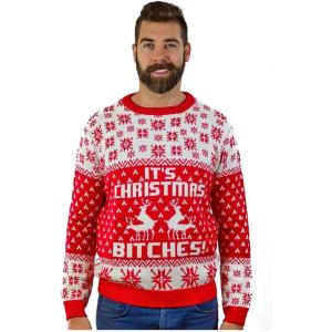 imageTstars Naughty Reindeer Ugly Christmas Sweater for Men Women Funny Holiday Xmas SweatersMulticolor