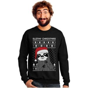 imageTstars Slothy Christmas Ugly Christmas Sweater Sloth SweatshirtBlack