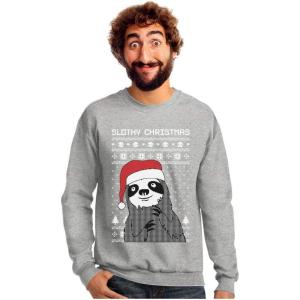 imageTstars Slothy Christmas Ugly Christmas Sweater Sloth SweatshirtGray